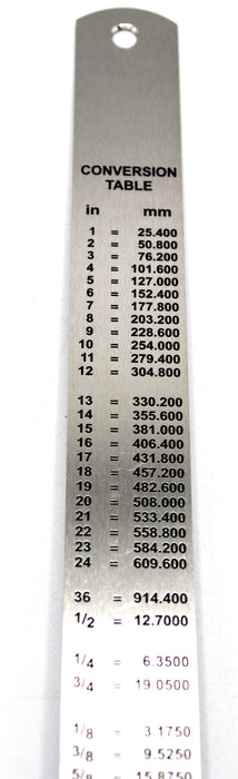 Stainless Steel 60cm Ruler with Stamped mm and cm Graduations - Eisco Labs