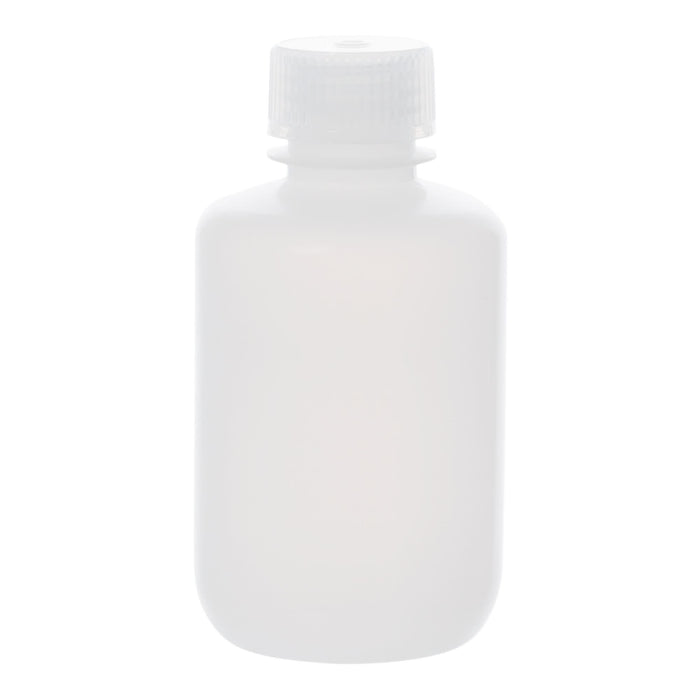 Eisco - Pack of 12, 125mL Sterile Narrow Mouth HDPE Translucent Reagent Bottles with Polypropylene Caps, Leak-Proof, Chemical Resistant, Laboratory Storage Bottles, -100 to 120°C Temperature Range