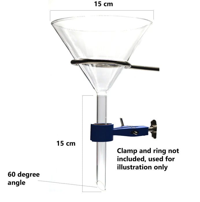 2PK Heavy Filter Funnels, 150mm - Plain Stem, 16mm - Borosilicate Glass