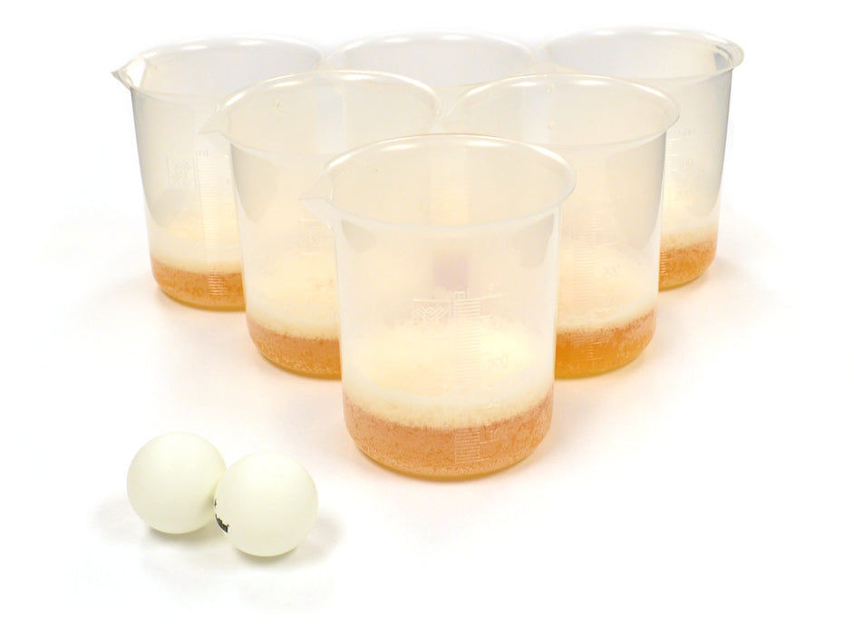 14PK Beaker Pong Set - 12x 500mL Beakers with 2x Pong Balls - Polypropylene