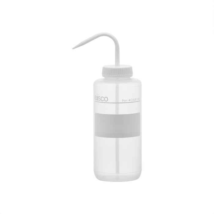 Chemical Wash Bottle, No Label - Wide Mouth, Self Venting, Low Density Polyethylene - Performance Plastics by Eisco Labs