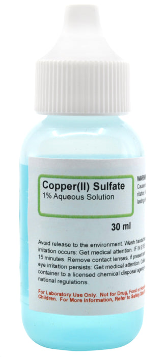 1% Copper (II) Sulfate, 30mL - Aqueous - The Curated Chemical Collection