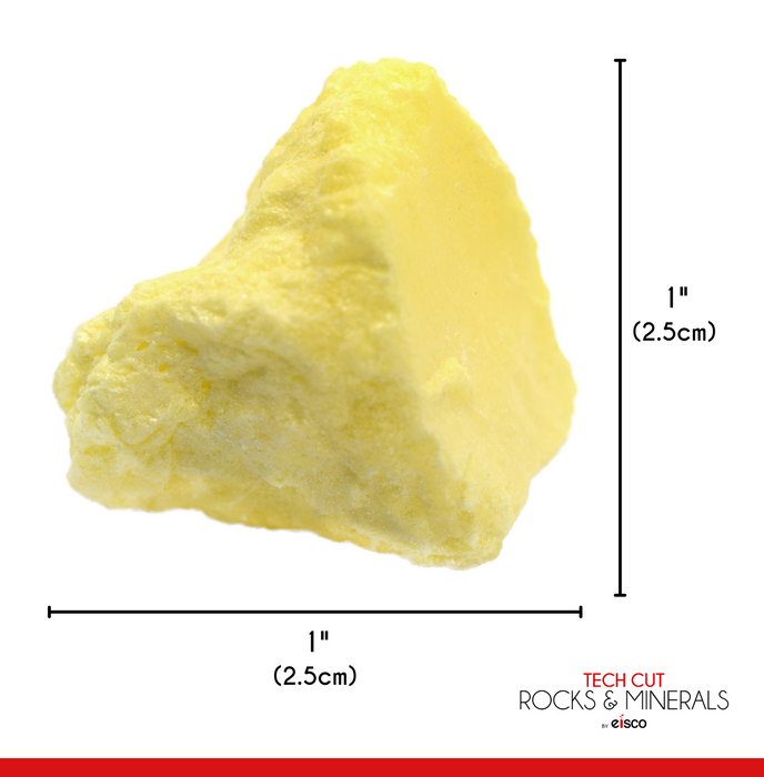 6PK Raw Sulfur, Mineral Specimen - Approx. 1"