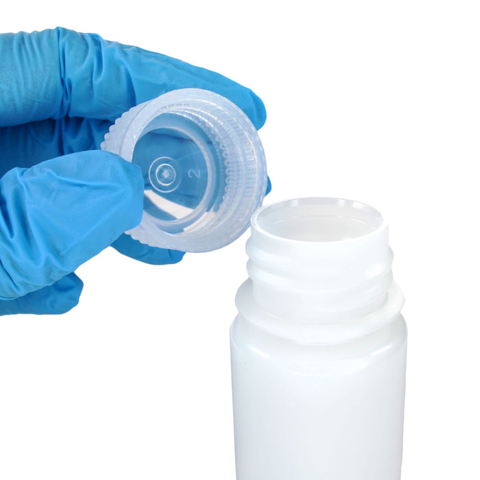 Eisco - Bulk Pack of 1000, 30mL Wide Mouth HDPE Reagent Bottles with Polypropylene Caps, Non-Sterile, Lab Containers for Chemicals and Samples, -100 to 120°C Temperature Range