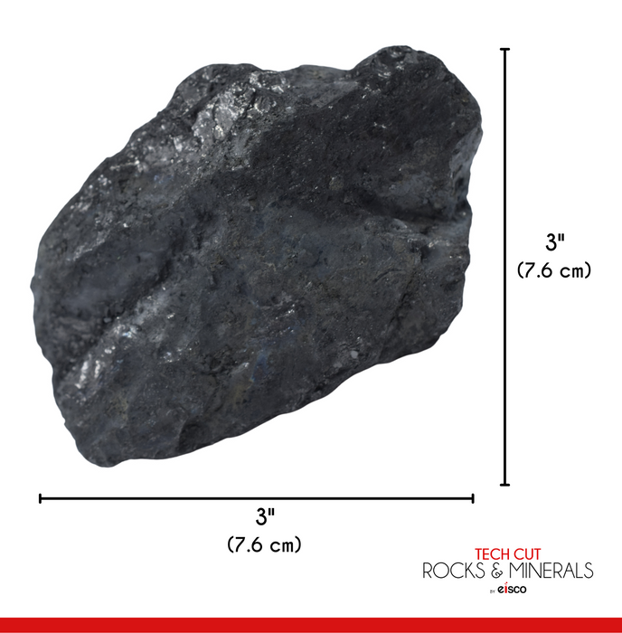 Raw Anthracite Coal, Metamorphic Rock Specimen - Hand Sample - Approx. 3"