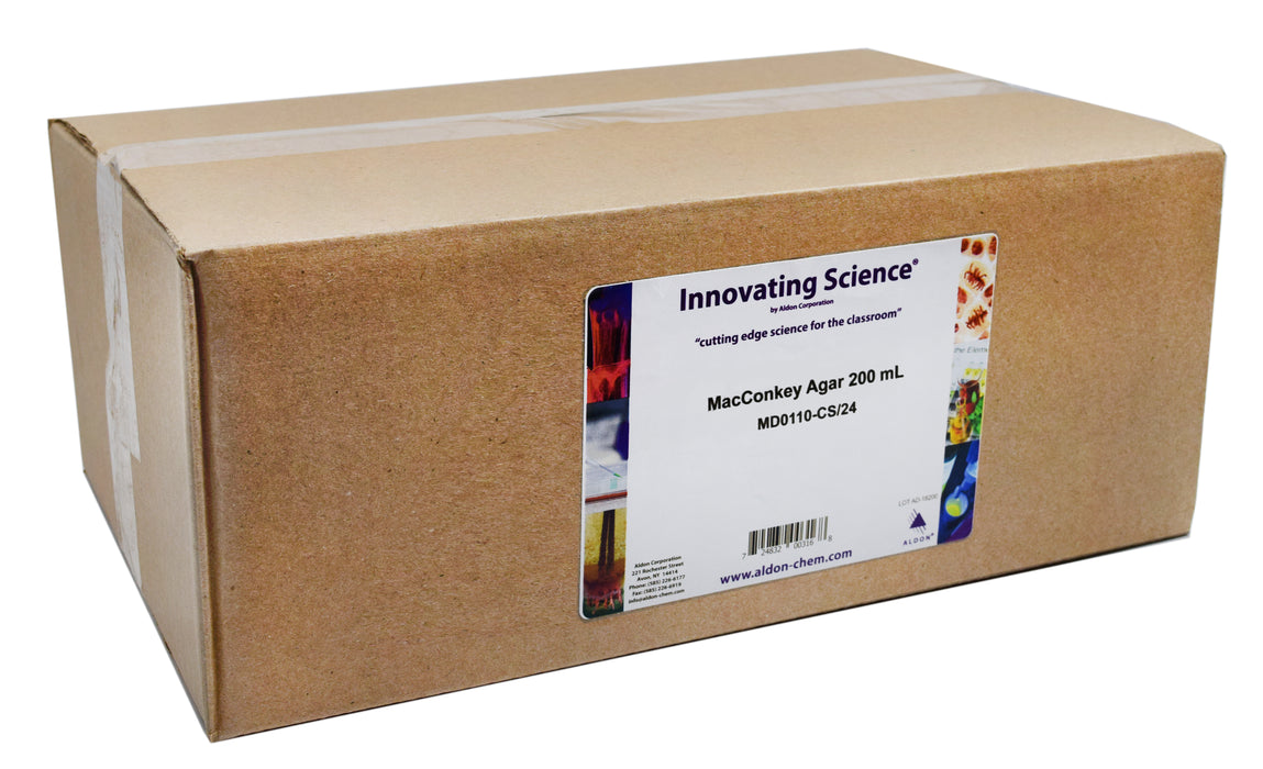 Prepared MacConkey Agar, 200 ml, Pack of 24 - Selective and Differentiating Growth Medium - Innovating Science