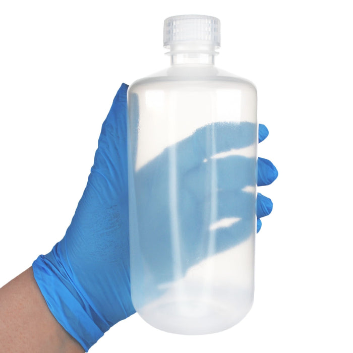 Eisco - Bulk Pack of 125, 500mL Narrow Mouth Polypropylene Translucent Reagent Bottles with Polypropylene Caps, Non-Sterile, Autoclavable, Leakproof, Laboratory Storage Bottles, 0-135°C Temperature Range