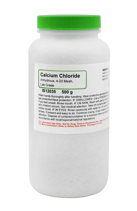 Calcium Chloride, 500g - Anhydrous - 4-20 Mesh - Lab-Grade - The Curated Chemical Collection