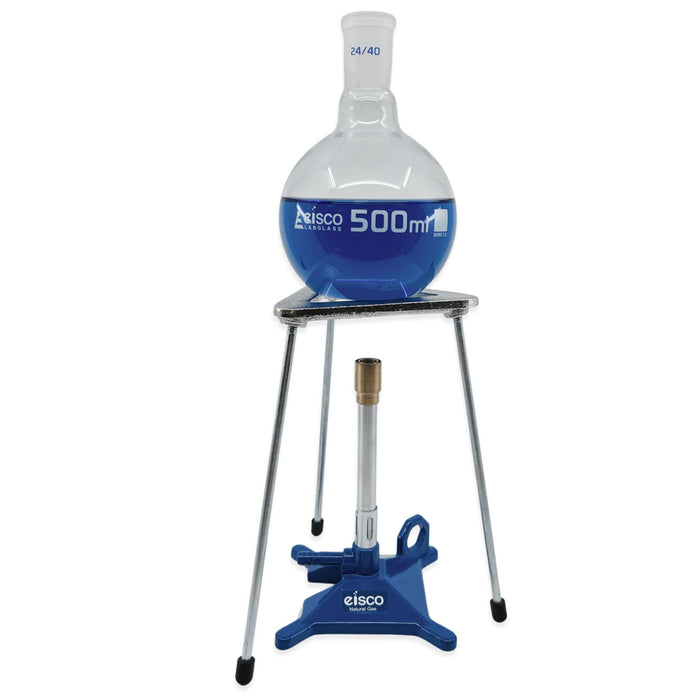 Eisco Labs - 500 mL Flat Bottom Boiling Flask with 24/40 Ground Joint, Borosilicate Glass, Ideal for Organic Chemistry, Heating, Distillation, Reflux, Extractions, and Solution Preparation in Laboratories