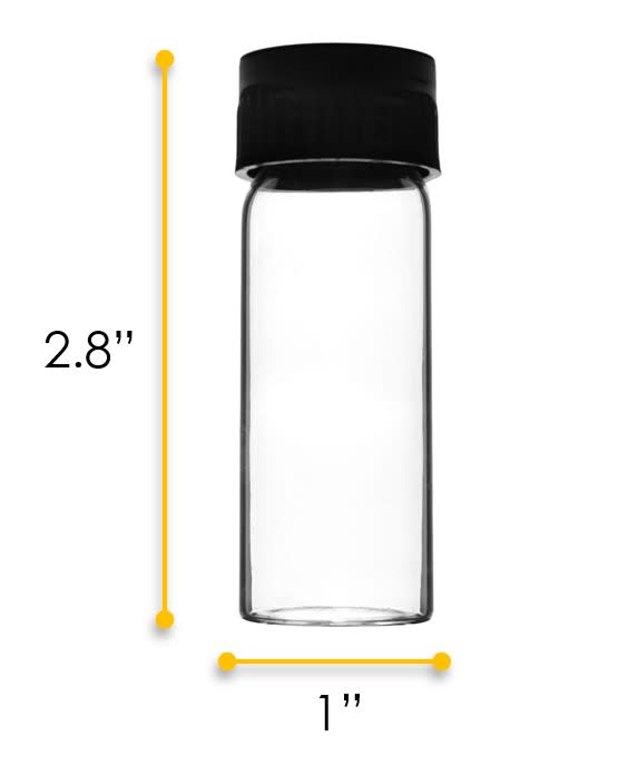 Culture Tube with Screw Cap, 20mL, 12/PK - 25x72mm - Flat Bottom - Borosilicate Glass