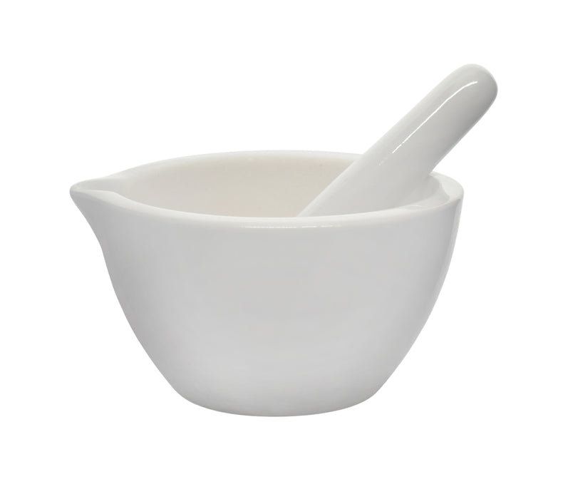Mortar & Pestle, 275mL - 125mm - Porcelain, Unglazed Grinding Surface