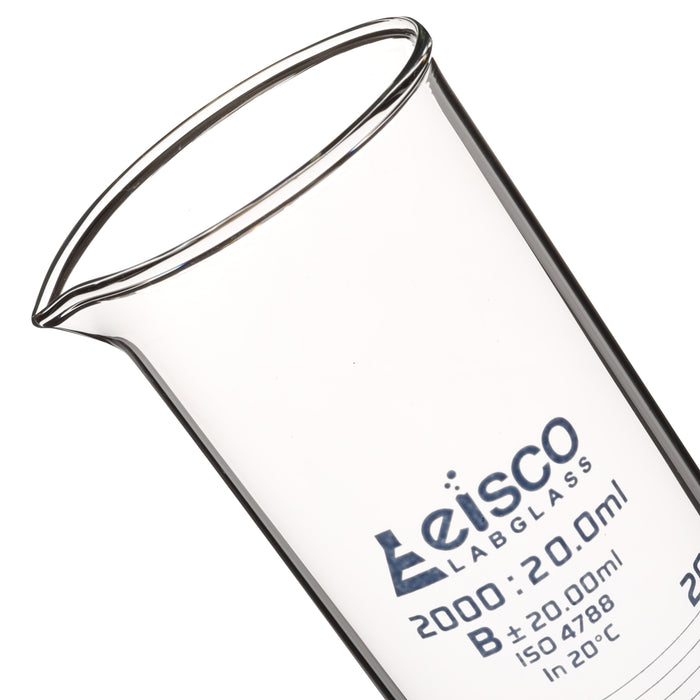 Graduated Cylinder, 2000ml - Class B - Blue Graduations - Hexagonal Base