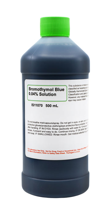 0.04% Bromothymol Blue, 500mL - Aqueous - The Curated Chemical Collection