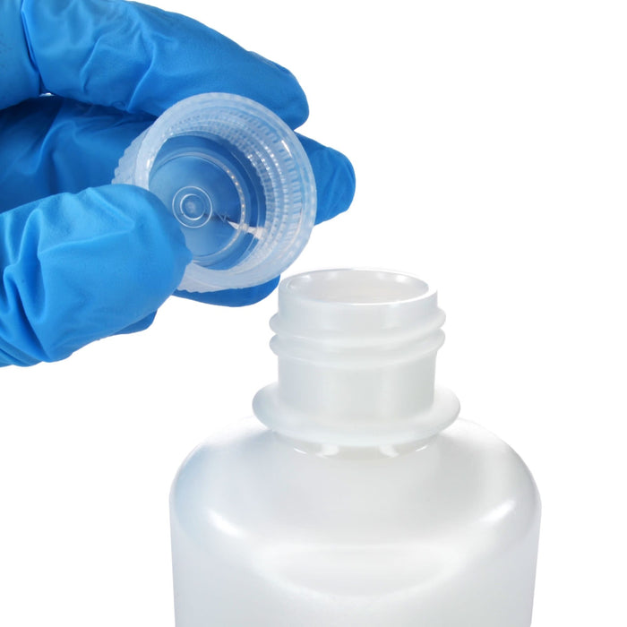 Eisco - Pack of 12, 125mL Sterile Narrow Mouth HDPE Translucent Reagent Bottles with Polypropylene Caps, Leak-Proof, Chemical Resistant, Laboratory Storage Bottles, -100 to 120°C Temperature Range