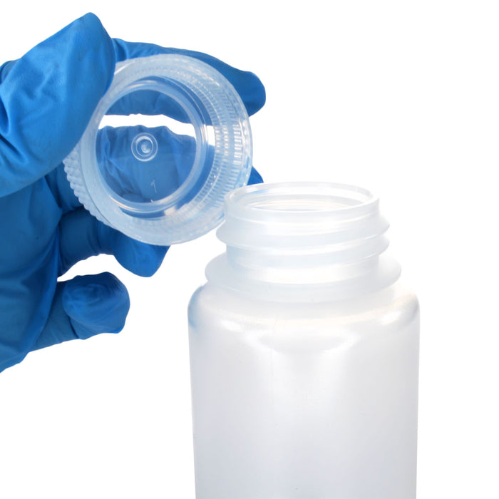 Eisco - 125mL Wide Mouth Polypropylene Translucent Reagent Bottles with Polypropylene Caps, Pack of 12, Non-Sterile, Autoclavable, Leakproof Laboratory Storage Bottles, 0-135°C Temperature Range