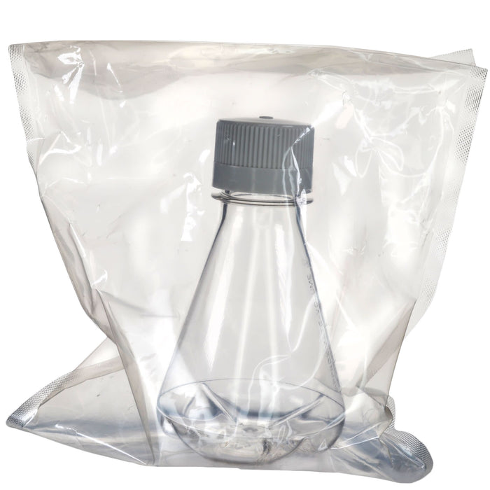 Eisco - Pack of 12, 250mL Sterile PETG Erlenmeyer Flasks, Non-Vented, Baffled Bottom, Gamma Sterilized, USP Class VI, Lab-Grade, Chemical Storage, Cell Culture, Mixing