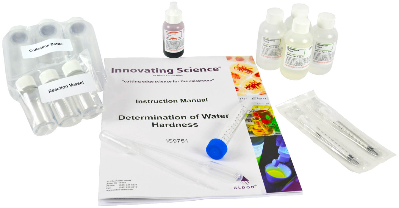 Portable Determination of Water Hardness Kit - Materials for 40 Tests