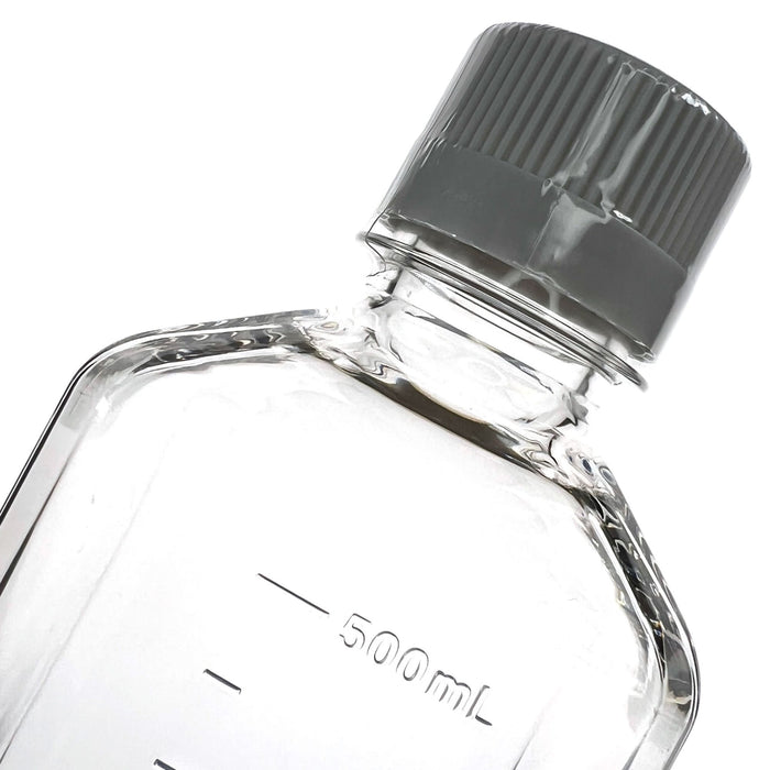 Eisco - Pack of 24, 500mL PETG Media Bottles with HDPE Caps, Non-Sterile, Square, Leakproof, Tamper-Evident, Laboratory-Grade, Ideal for Lab Reagents, Buffers & Biopharmaceutical Processing