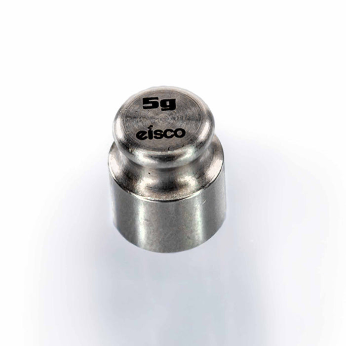 Eisco - 5g Stainless Steel Balance Weight - Slotted Calibration Mass for Physics, Laboratory, and Scale Calibration - Spare Mass for Metric Sets