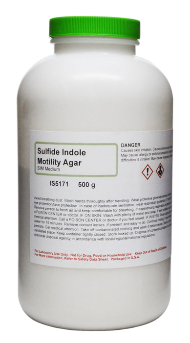 Sulfide Indole Motility (SIM) Agar Powder, 500g – Selective and Differentiating Growth Medium - Innovating Science