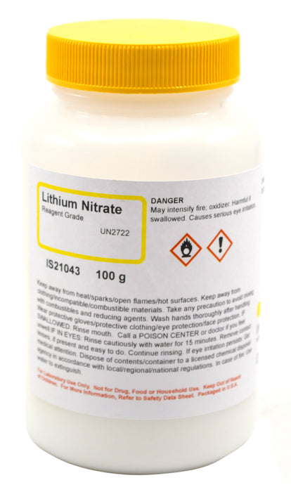 Lithium Nitrate, 100g - Reagent-Grade - The Curated Chemical Collection