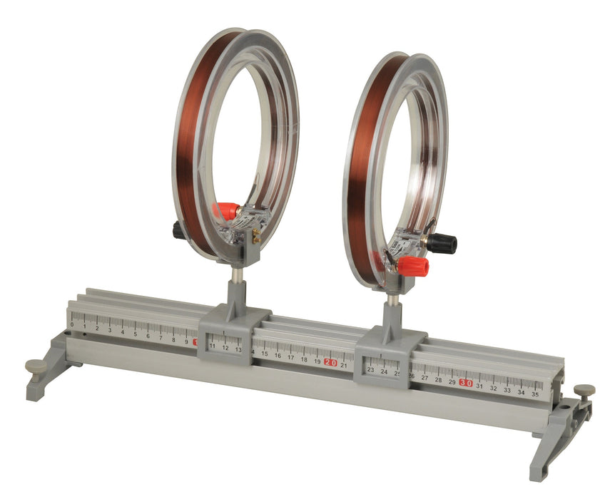 Eisco Labs Helmholtz Coils on base. 400 turns of copper wire on 150mm diameter form