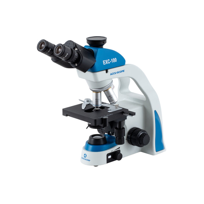 Microscope EXC-103 - Trinocular Head, 40-1000X Magnification, Achromat Objectives, Mechanical Stage, Iris Diaphragm, Cordless LED Illumination