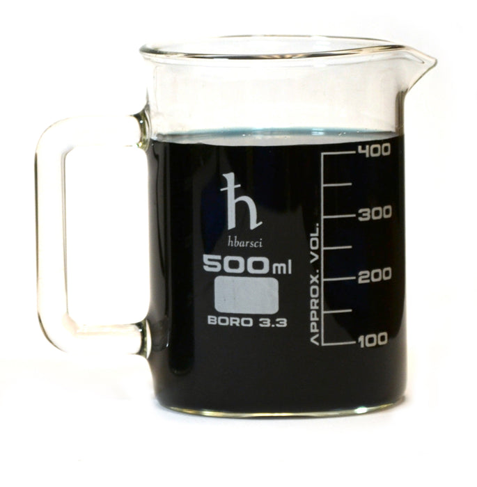 Premium Hand Crafted Beaker Mug, Borosilicate Glass - Pint Glass or Coffee Mug Sized