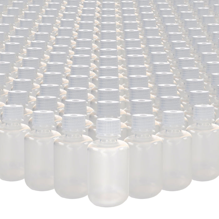 Eisco - Bulk Pack of 1000, 60mL Narrow Mouth Polypropylene Translucent Reagent Bottles with Polypropylene Caps, Non-Sterile, Autoclavable, Leakproof, Laboratory Storage Bottles, 0-135°C Temperature Range