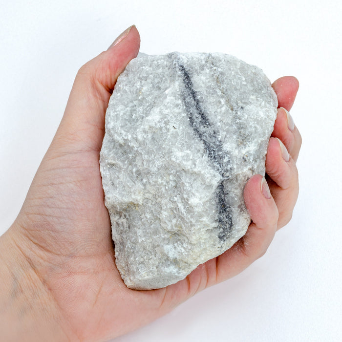Eisco - Raw Coarse Marble Metamorphic Rock Specimen 3" Hand Sample Labeled for Geology Classroom Identification and Acid Reaction Demonstration