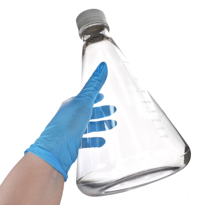 Eisco - Pack of 4, 2L Sterile PETG Erlenmeyer Flasks, Non-Vented, Flat Bottom, Lab-Grade, Gamma Sterilized, USP Class VI, Ideal for Cell Culture, Biopharmaceutical Processing, Chemical Storage