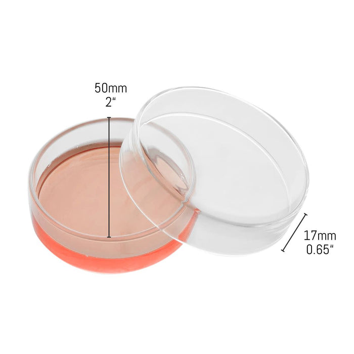 Eisco Petri Dish, 2" (50mm) - Autoclavable Borosilicate Glass