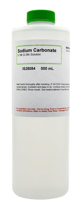 Sodium Carbonate, 500mL - 0.1M - The Curated Chemical Collection