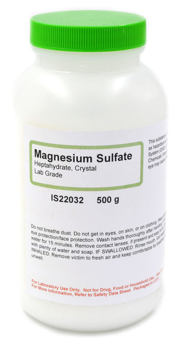 Magnesium Sulfate Crystals, 7-Hydrate, 500g - Laboratory Grade