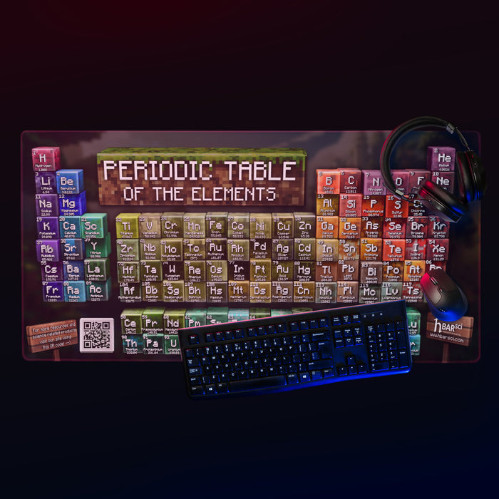 Periodic Table Of The Elements Gaming Mousepad - "ElementCraft" by HBAR SCI