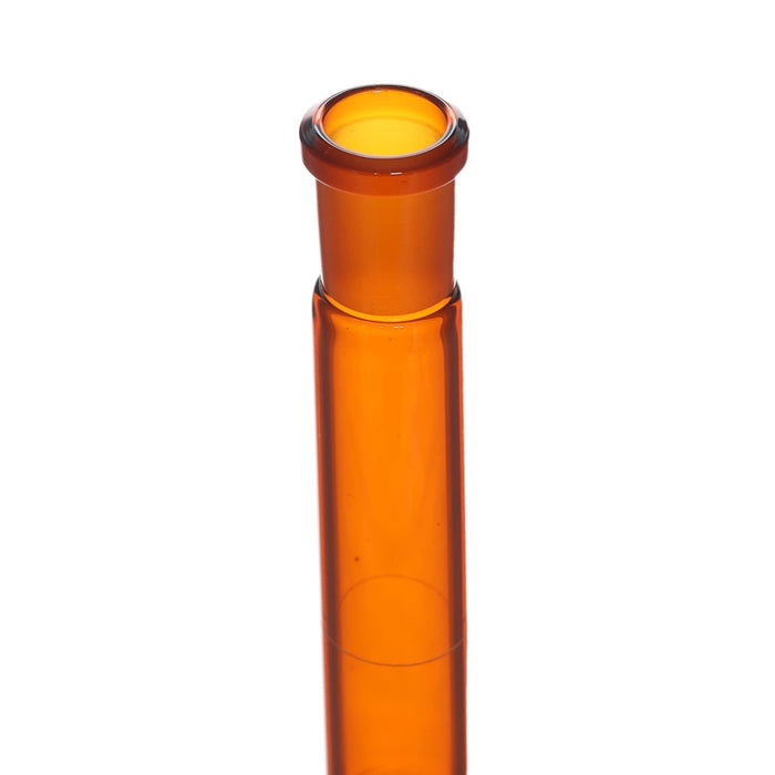 Eisco Amber Volumetric Flask, 25mL - Class A - Borosilicate Glass, Polyethylene Stopper, 10/19 Socket - QR Code Marking for Calibration Certificate