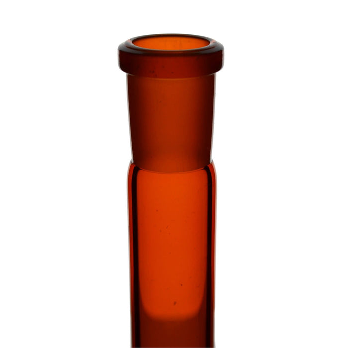 Eisco Amber Volumetric Flask, 200mL - Class A - Borosilicate Glass, Polyethylene Stopper, 14/23 Socket - QR Code Marking for Calibration Certificate