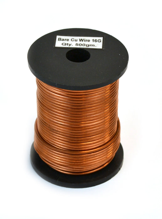Eisco Labs Copper Wire, Bare, 85ft Reel, 16 SWG (14 AWG) - 0.064" (1.6 mm) Dia.