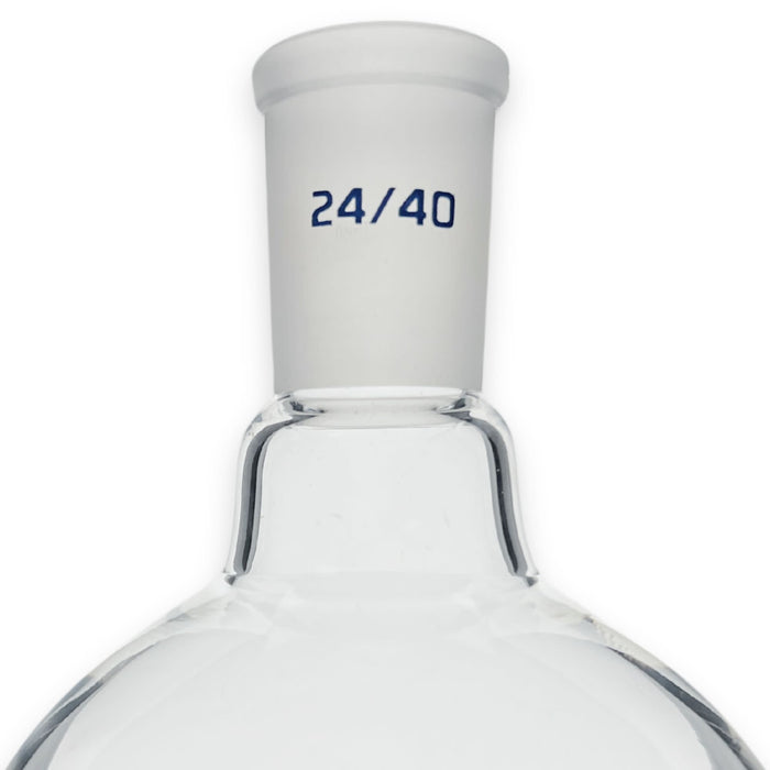 Eisco Labs - 500 mL Flat Bottom Boiling Flask with 24/40 Ground Joint, Borosilicate Glass, Ideal for Organic Chemistry, Heating, Distillation, Reflux, Extractions, and Solution Preparation in Laboratories