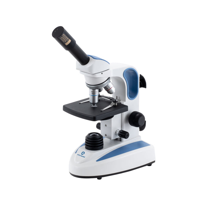 Digital Microscope with Eyepiece Camera, EXM-150-EP - Monocular Head, 40-400X Magnification, Cordless LED Illumination - 5.1 MP Image & 26 FPS Video Capture - USB 2.0 Output