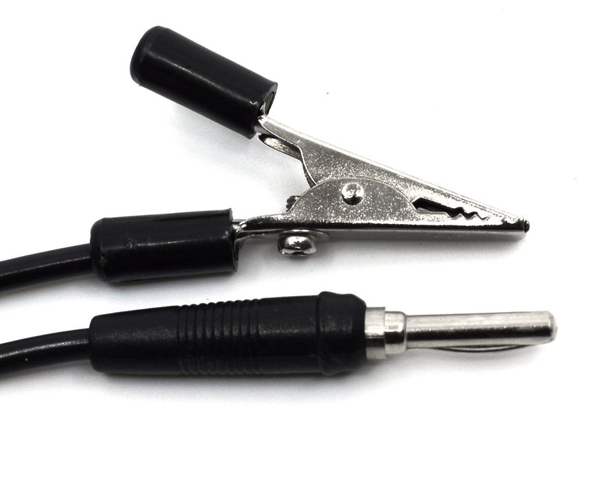 Eisco Labs Connecting Leads with Alligator Clip and 4mm plug - 1000mm (40") length - Black