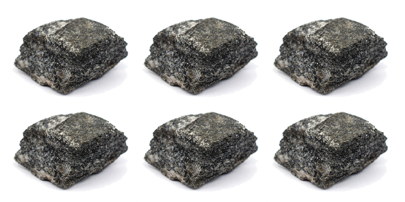 6PK Raw Biotite Gneiss, Metamorphic Rock Specimens - Approx. 1" - Geologist Selected & Hand Processed - Great for Science Classrooms - Class Pack - Eisco Labs