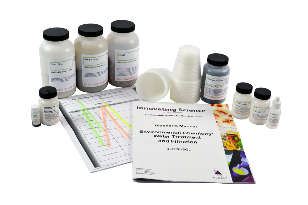 Environmental Chemistry: Water Treatment and Filtration Hands-On Introduction Kit - Materials for 15 Groups of Students