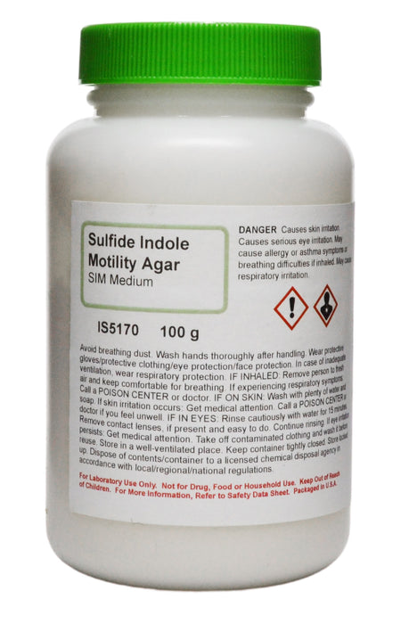 Sulfide Indole Motility (SIM) Agar Powder, 100g – Selective and Differentiating Growth Medium - Innovating Science