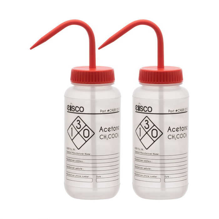 2PK Acetone Wash Bottles, 500ml - Polyethylene - One Color
