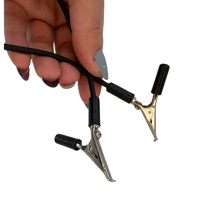 Eisco Labs Black 4mm Connecting Leads - Alligator Clips - 300mm Length