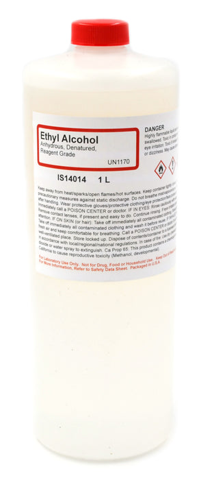 Denatured Ethyl Alcohol, 1000mL - Anhydrous - Reagent-Grade - The Curated Chemical Collection