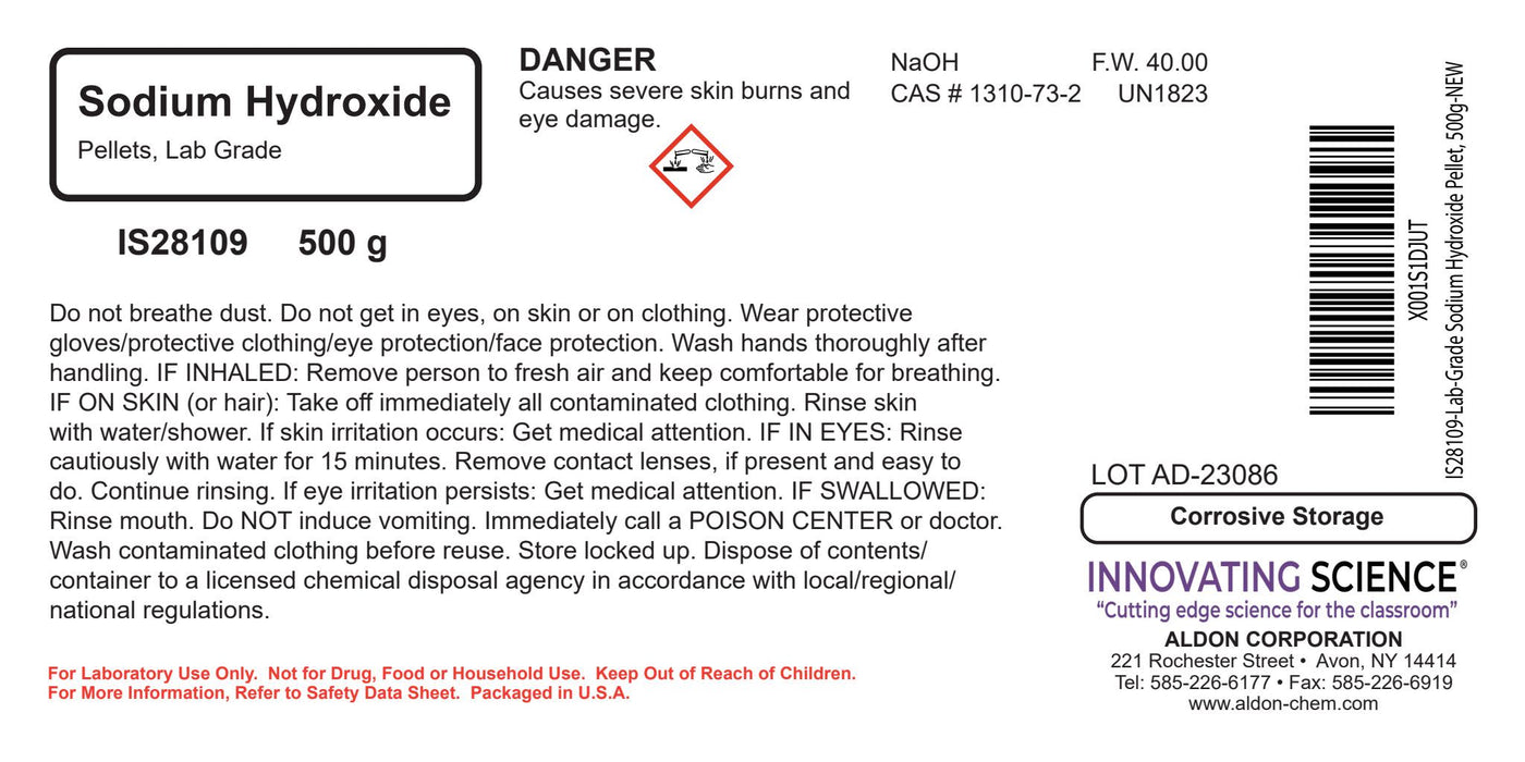 Sodium Hydroxide Pellet, 500g - Lab-Grade - The Curated Chemical Collection