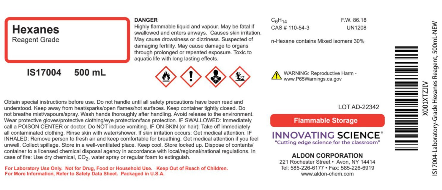 Laboratory-Grade Hexanes, 500mL - The Curated Chemical Collection