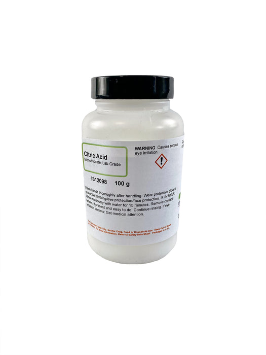 Citric Acid Monohydrate, 100g - Laboratory Grade - The Curated Chemical Collection